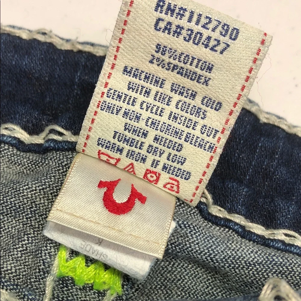 LIKE NEW TRUE RELIGION BILLY SUPER T SKINNY JEANS 24x33 🇺🇸 - Picture 5 of 14